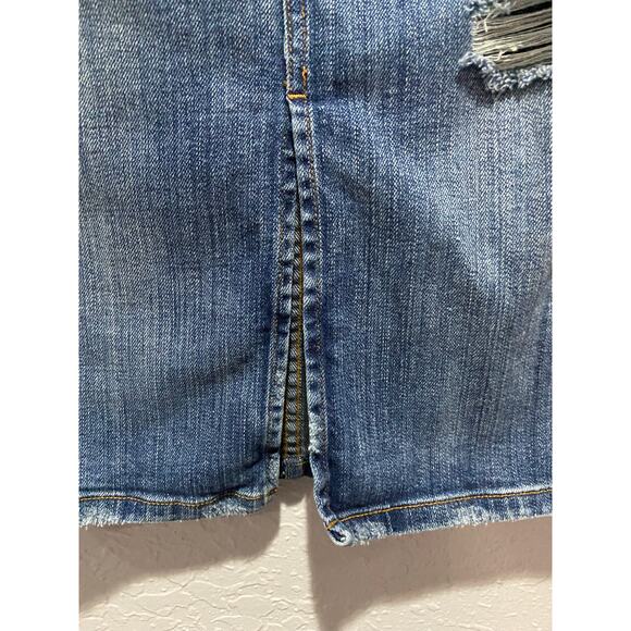Current Elliot High Waist Denim Pencil Skirt Distressed  Sz 29 Blue - Picture 2 of 8